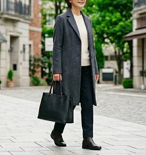 街中でトートバッグを持ち歩く女性